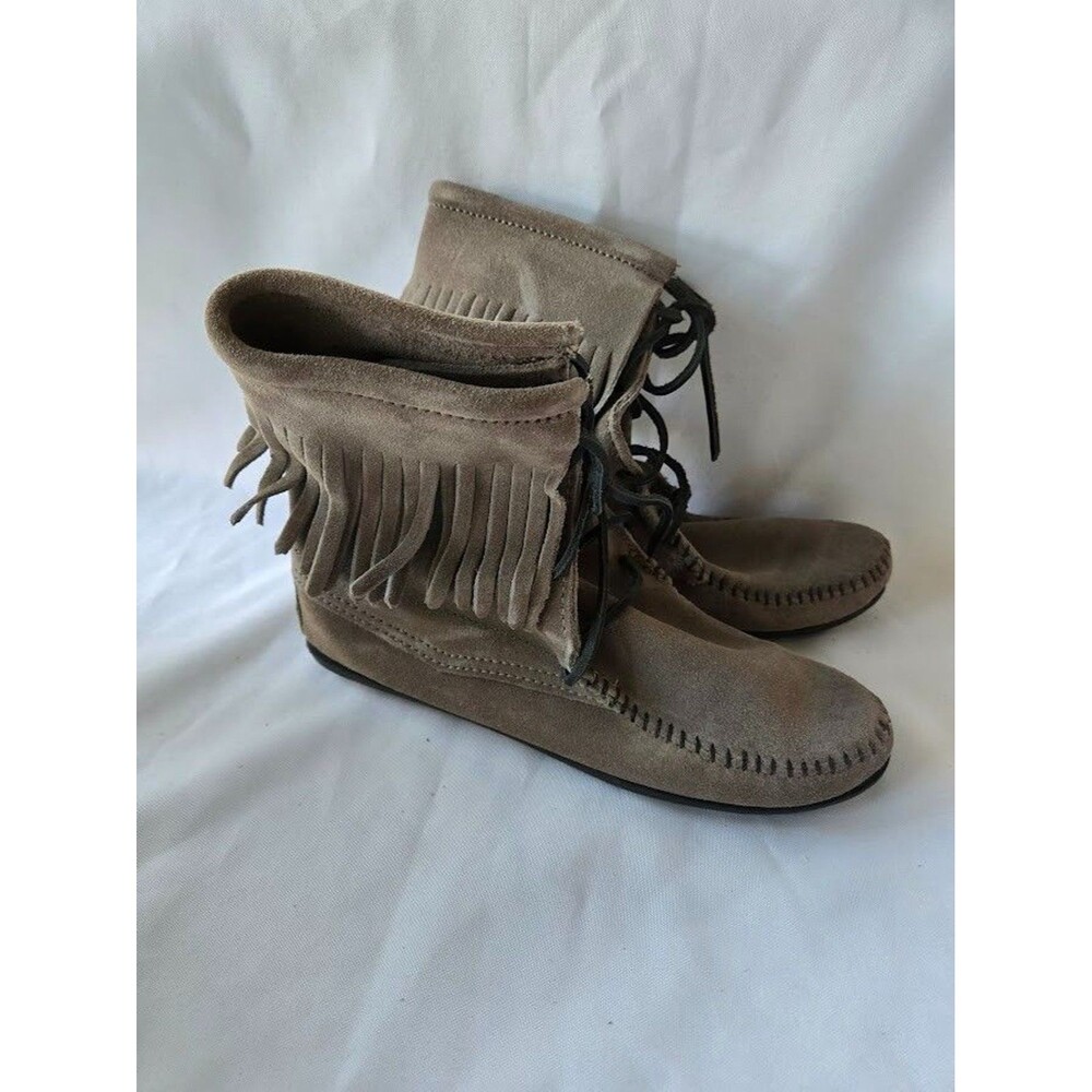 Minnetonka Women's Tramper Ankle Hi Boot Moccasins Grey Size 7 - NEW
